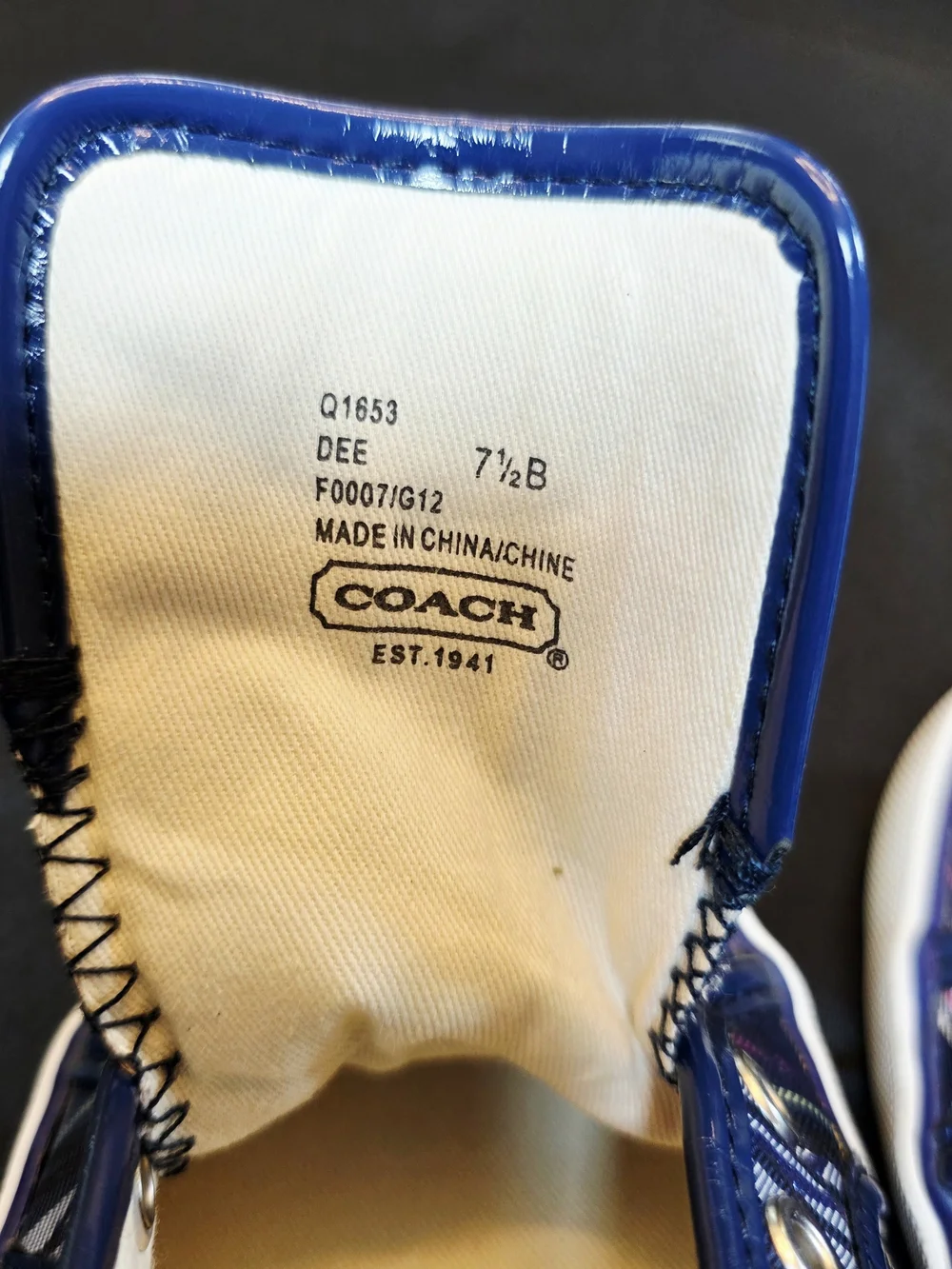 Coach Dee Signature Plaid low top sneaker. Style Q1653